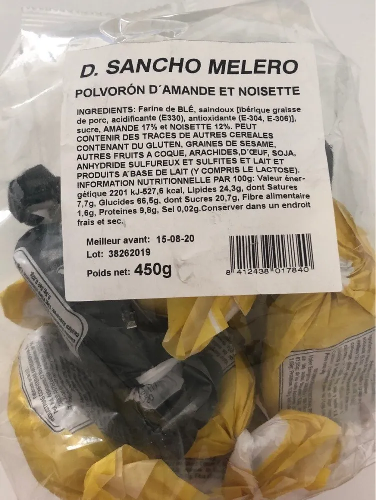 Polvorón d'amande et noisette