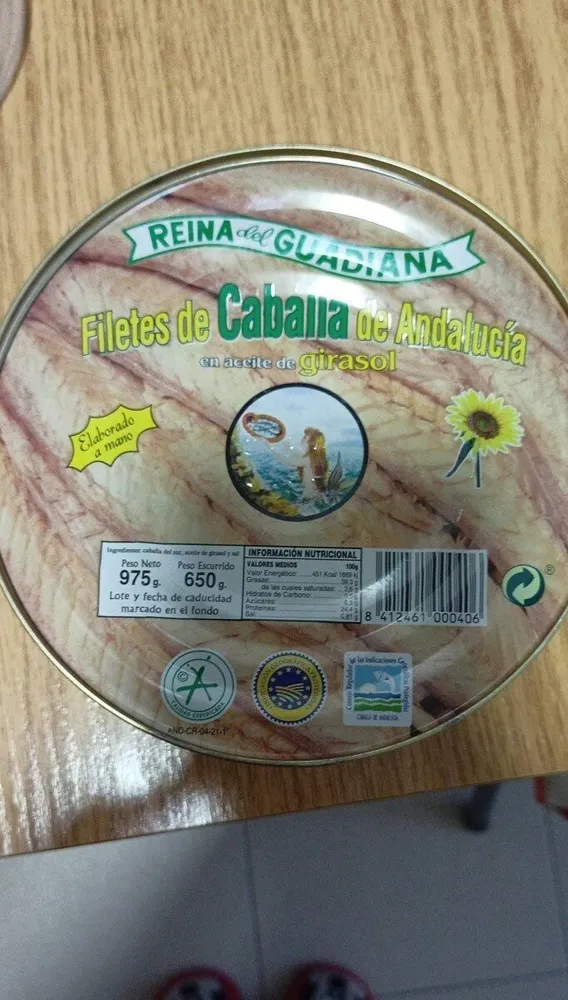 Filetes de caballa de Andalucía en aceite de girasol