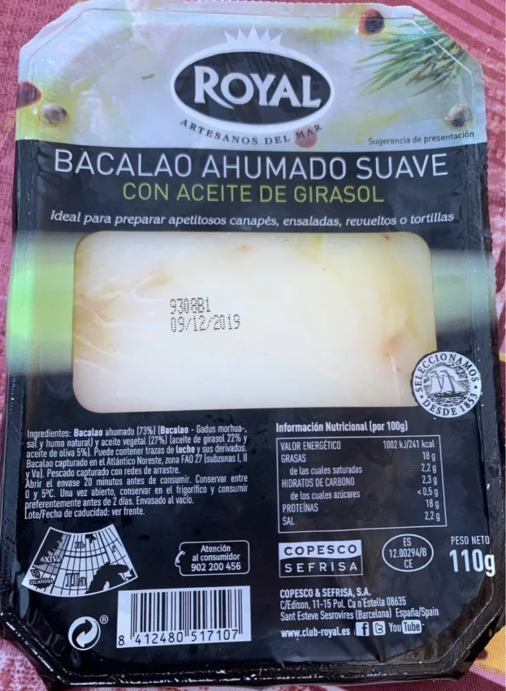Bacalao ahumado suave