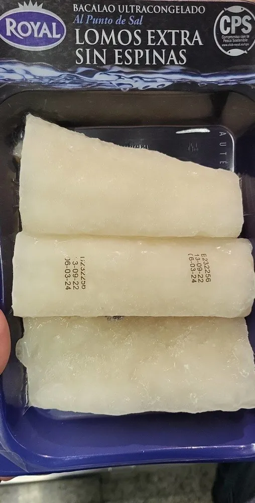 Bacalao ultracongelado lomos extra sin espinas