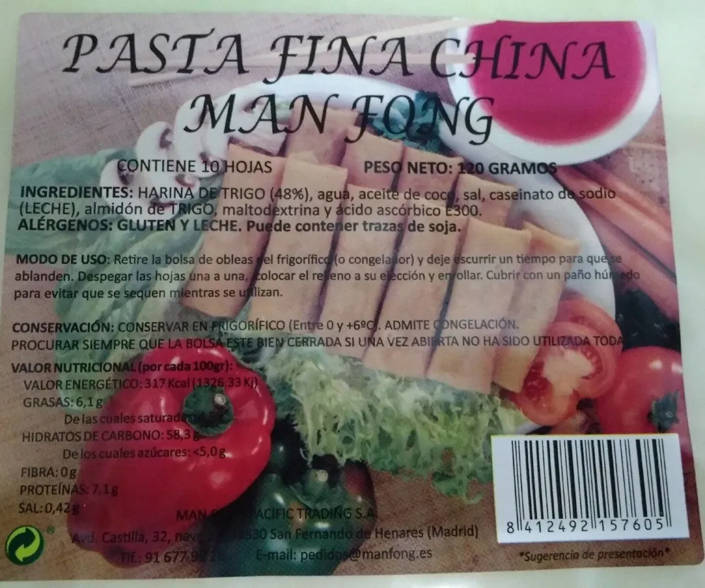 Pasta fina china