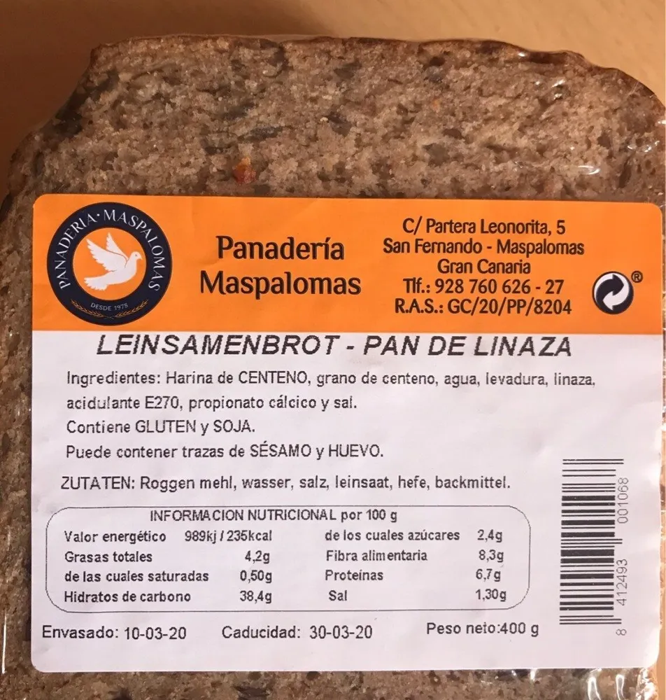 Leinsamenbrot -Pan de linaza