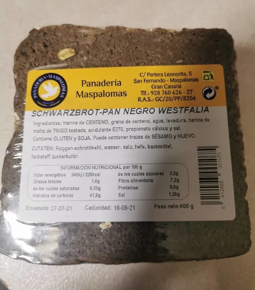 SCHWARZBROT PAN NEGRO WESTFALIA