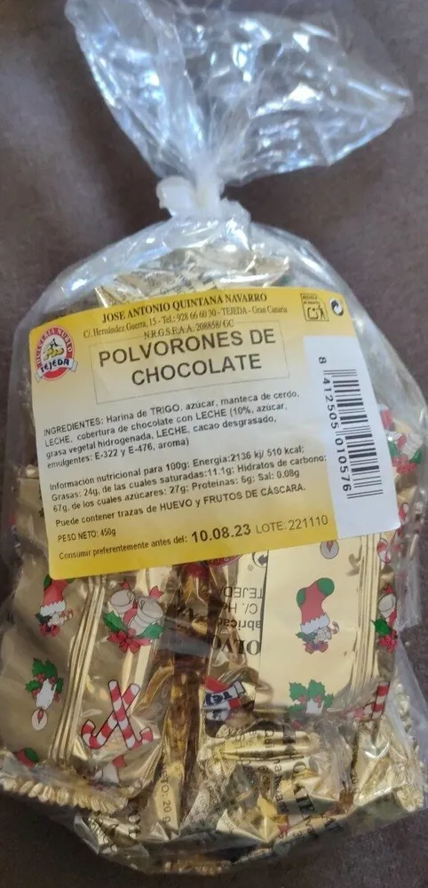 Polvorones de chocolate