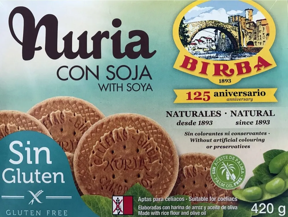 Nuria galletas naturales con soja, sin gluten