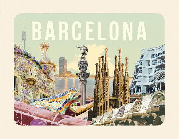 Galletas surtidas con motivos de barcelona