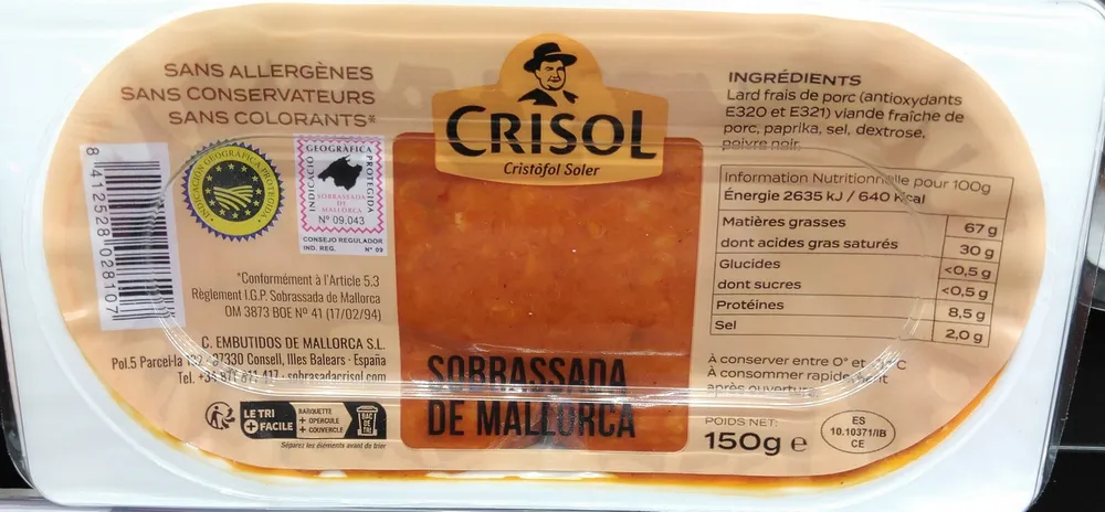 Sobrassada Etiqueta Negra De Mallorca