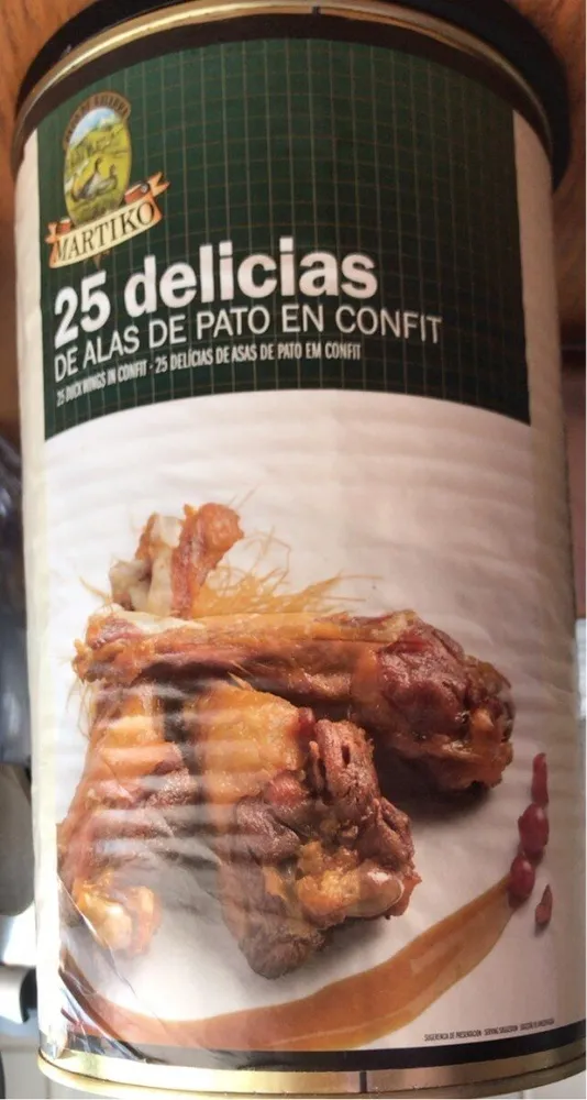 25 delicias de alas de pato en confit