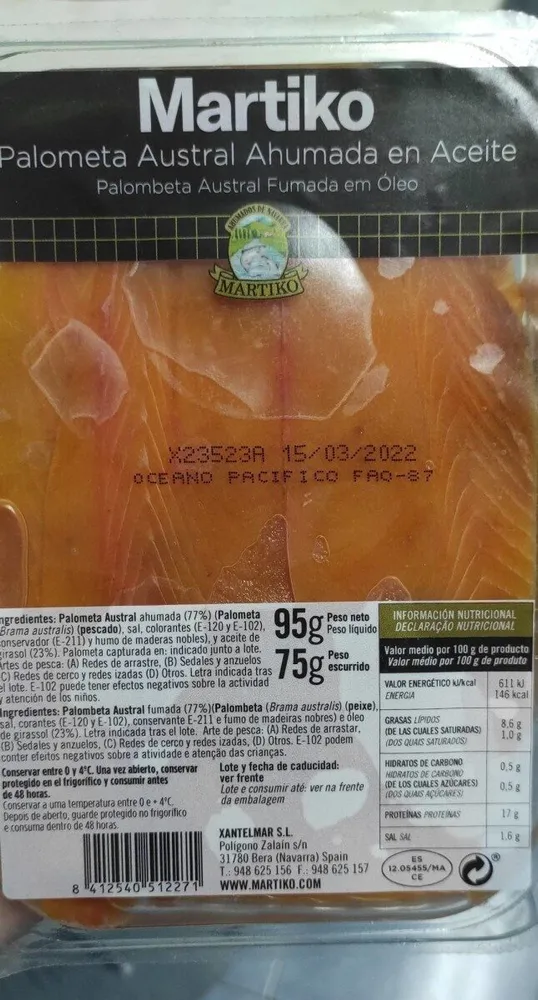 Palometa Austral Ahumada en Aceite