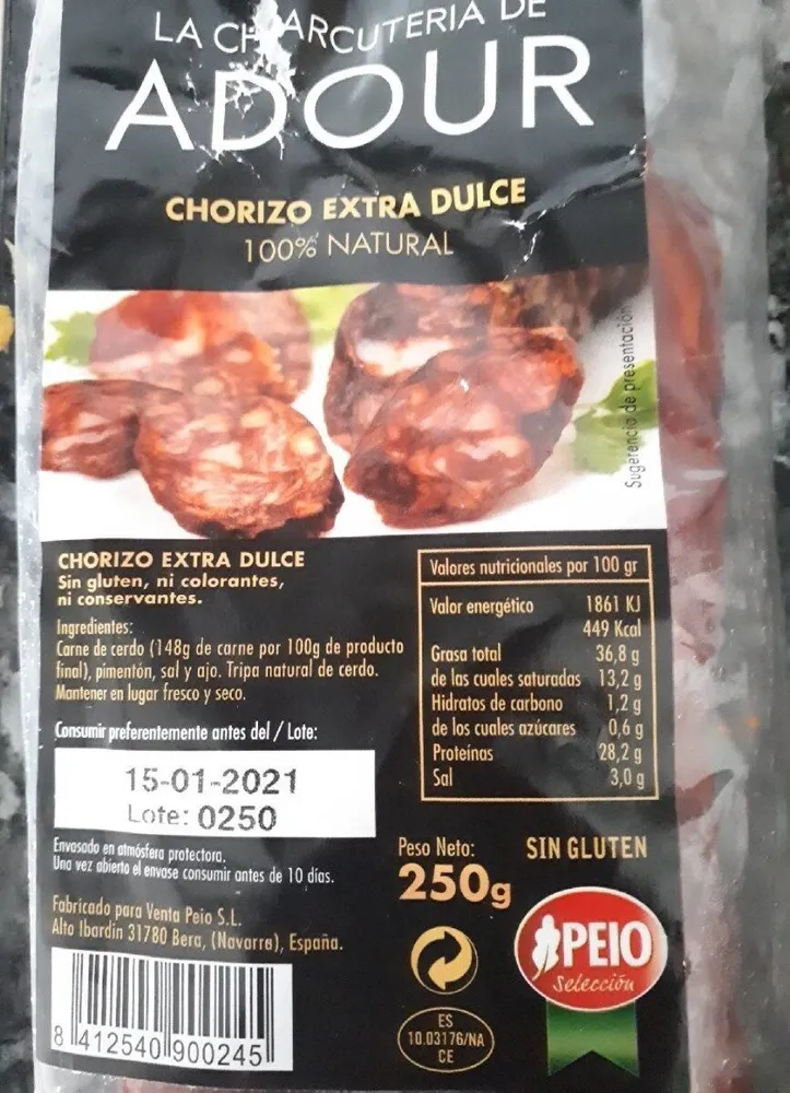 Chorizo Extra Dulce