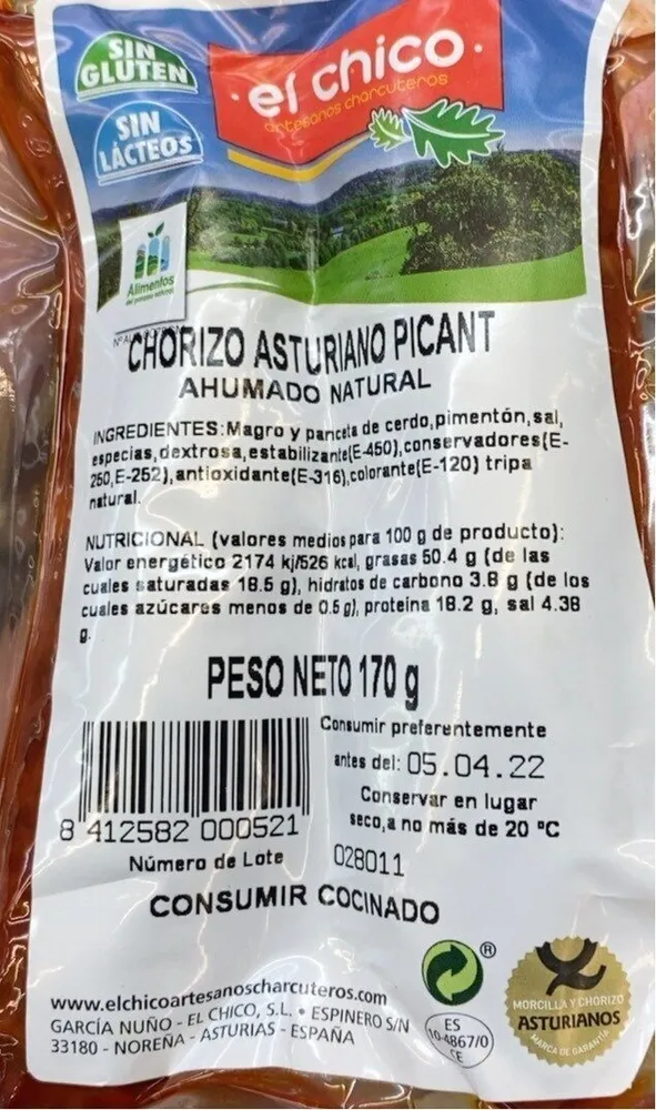 chirizo asturiano picante