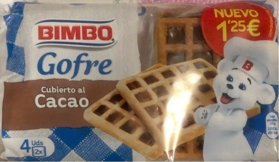 Gofre cubierto al cacao