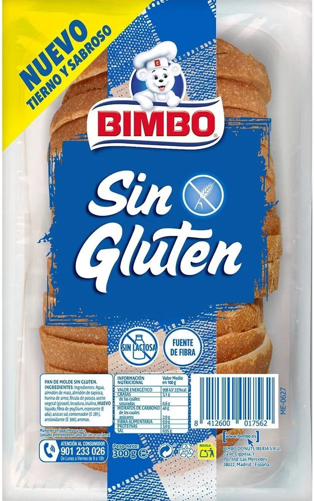 Pan de molde sin gluten