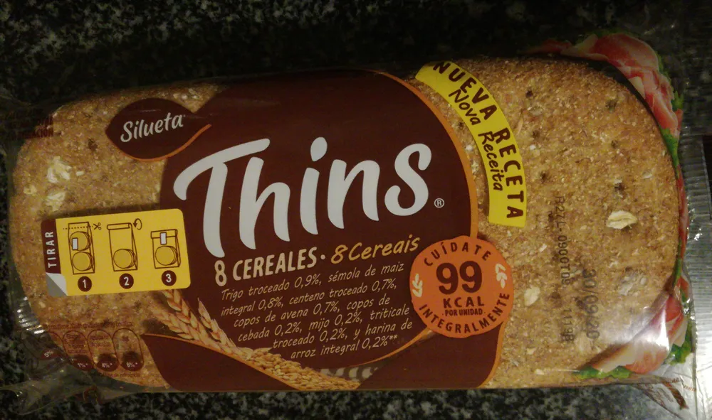 Sandwich pan con cereales bajo grasa rico fibras completo