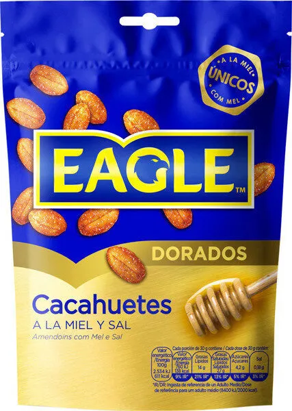 Cacahuetes dorados a la miel y sal