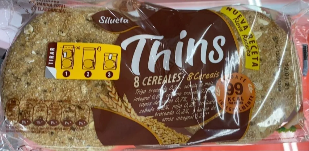 Pan de hamburguesa 8 cereales thins