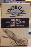 Trozos de potón del Pacífico en su tinta (al estilo calamar)