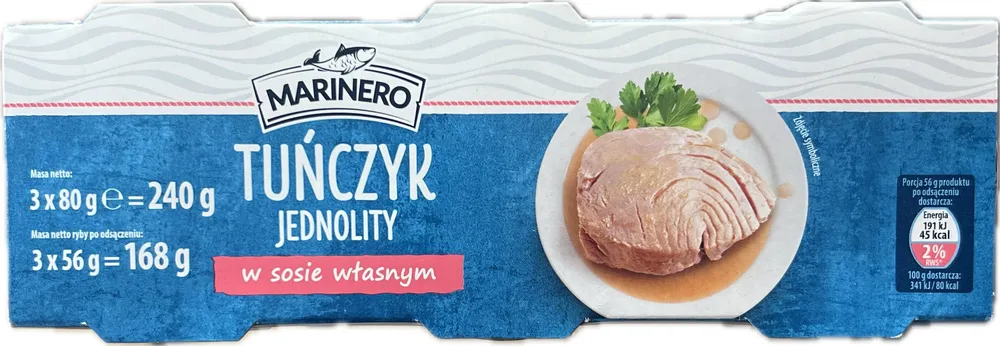 Tuńczyk jednolity w sosie własnym