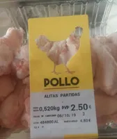 Alitas partidas pollo