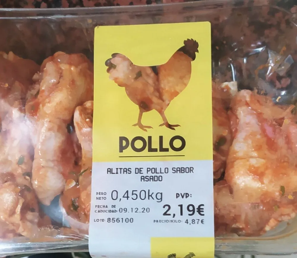 Alitas de pollo sabor asado