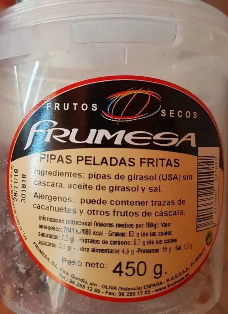 Pipas peladas fritas