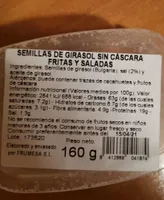 Semillas de girasol sin cáscara fritas y saladas