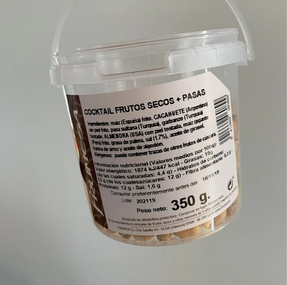 Cocktail frutos secos + pasas