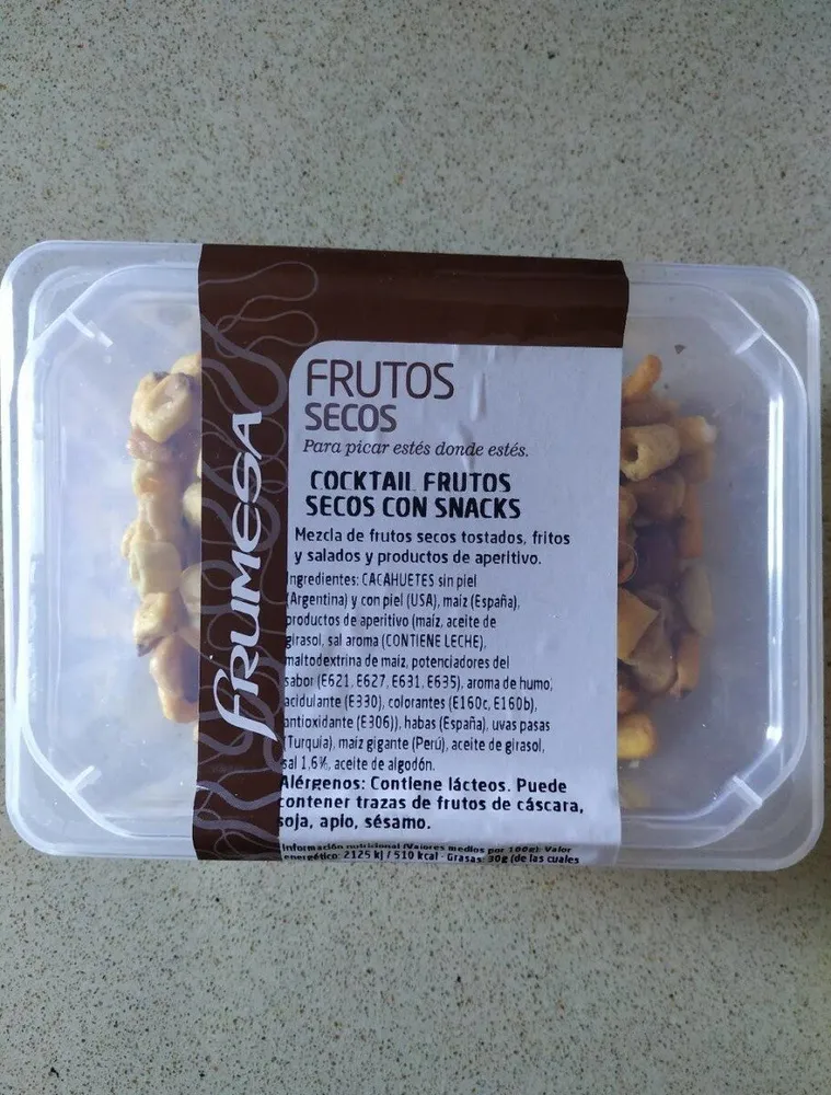 Cocktail frutos secos con snacks