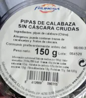 Pipas de calabaza sin cáscara crudas