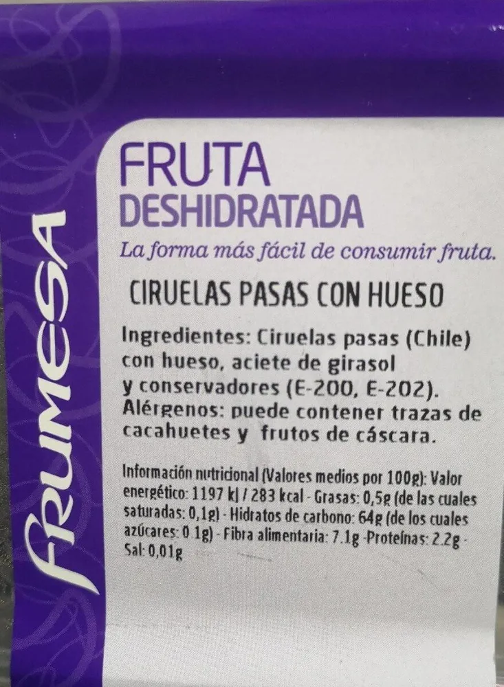 Ciruelas pasas con hueso