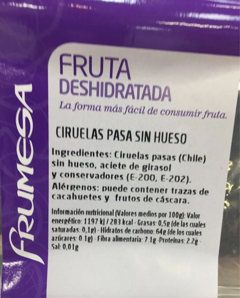 Fruta deshidratada