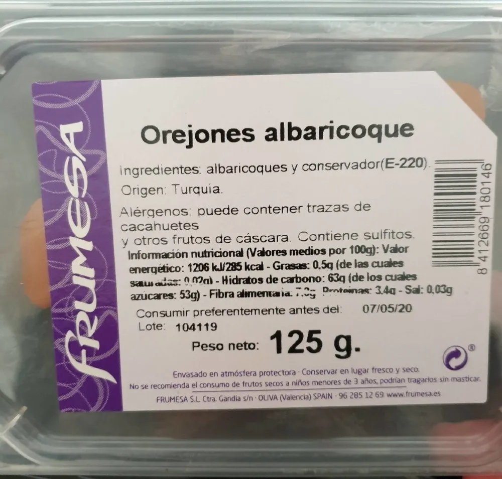 Orejones albaricoque
