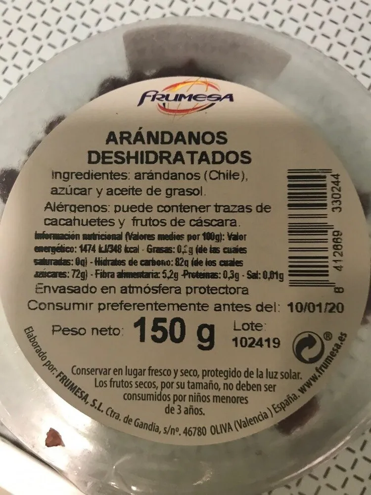 Arándanos deshidratados