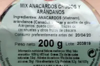 Mix anacardos crufos y arándanos