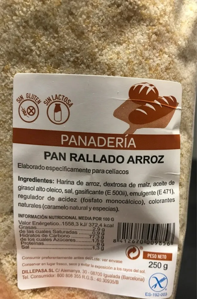 Pan Rallado Arroz