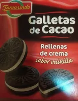 Galletas de cacao rellenas de crema sabor vainilla