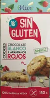 Cookies de chocolate blanco y arándanos rojos sin gluten