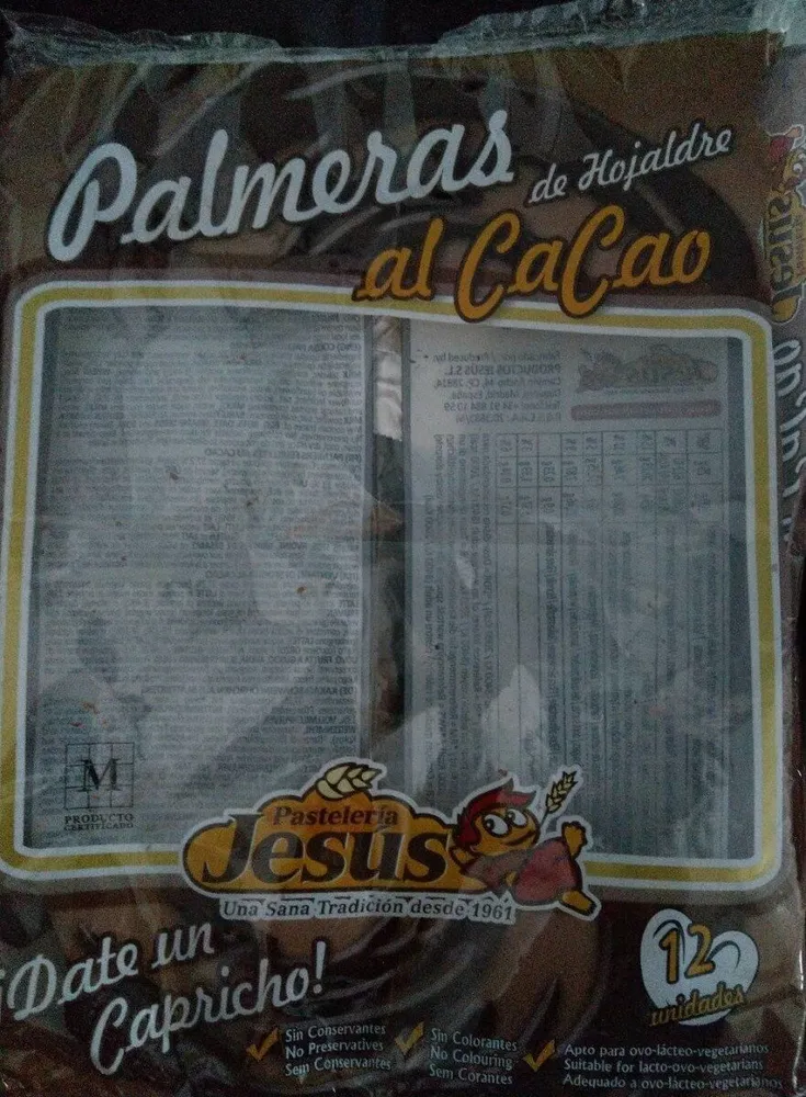 Palmeras de hojaldre al cacao