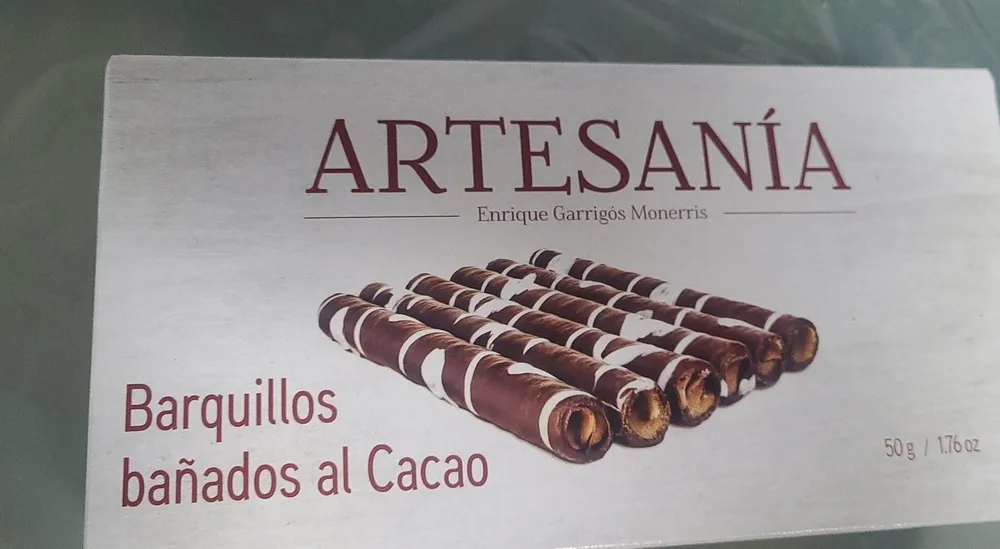 Barquillos bañados al cacao