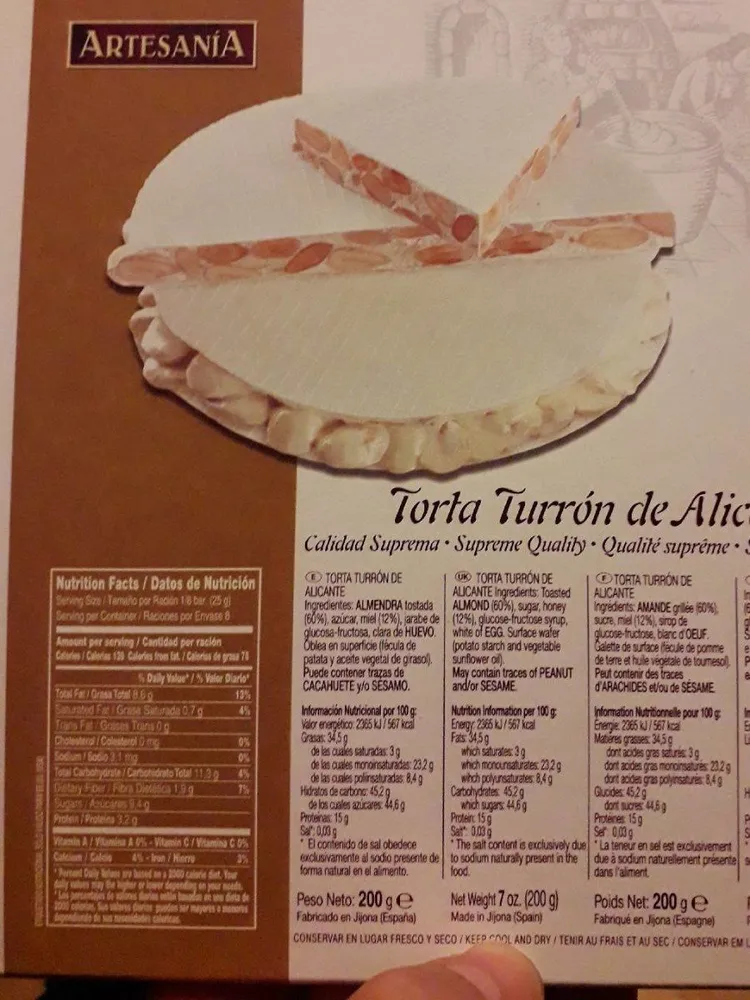 Torta Turron de Alicante