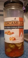 Aceitunas verdes en rodajas con pasta de pimiento