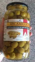 Aceitunas rellenas de pasta de pimiento