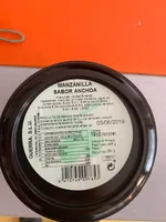 Aceituna manzanilla con hueso sabor anchoa envase 250 g