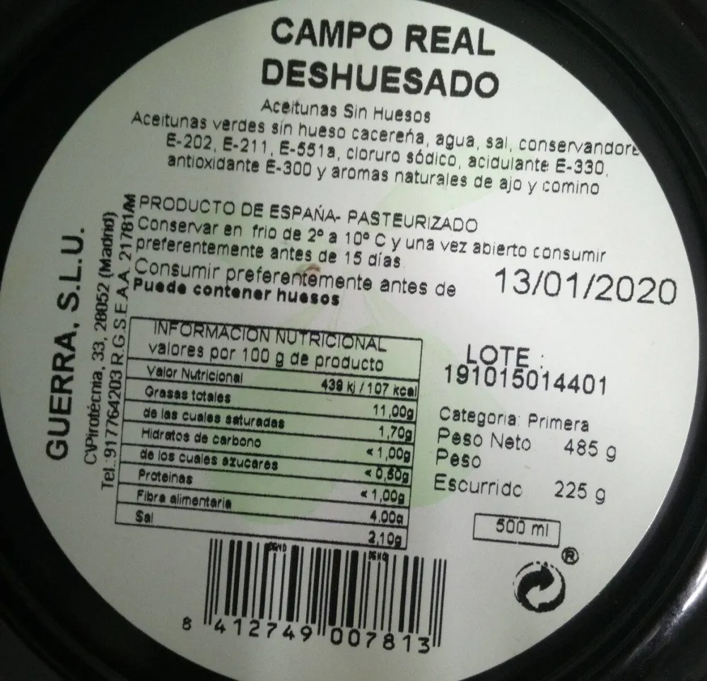 Aceituna campo real deshuesado