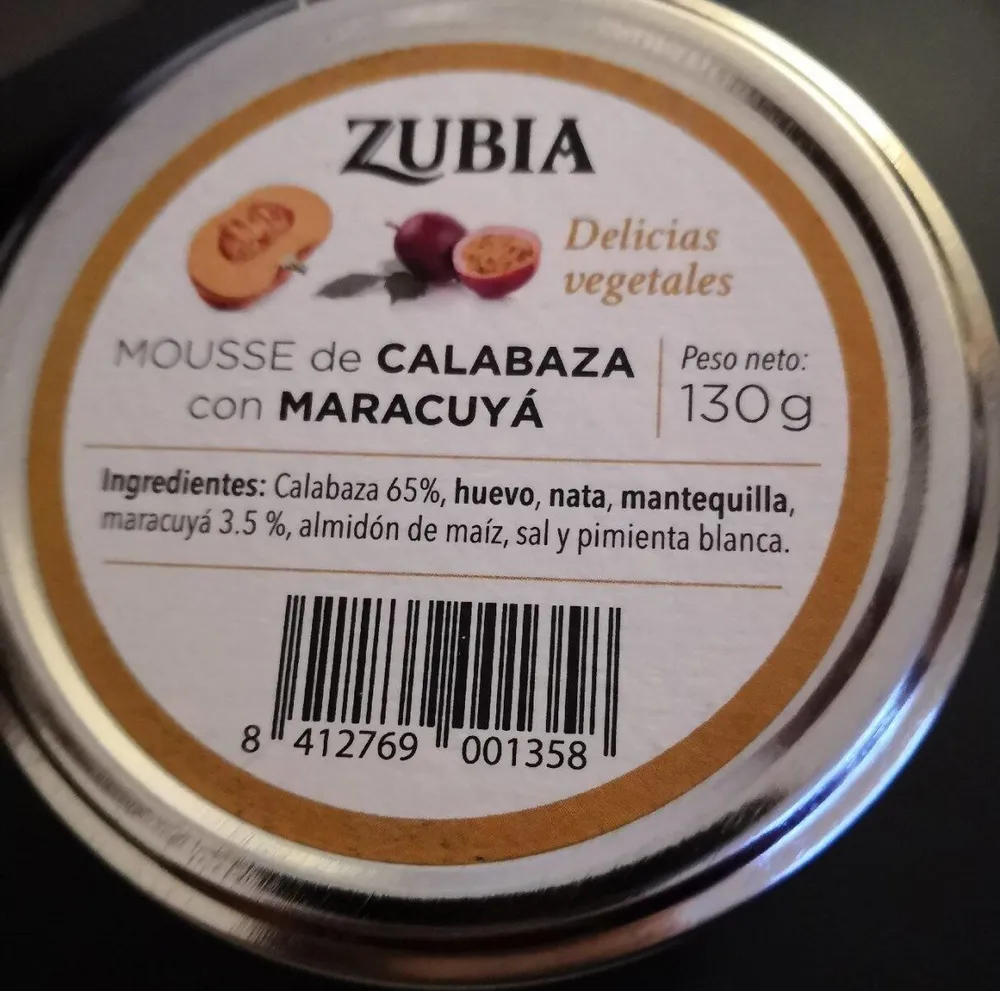 Mousse de calabaza con maracuyá