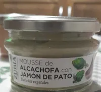 Mousse de alcachofa con jamón de pato