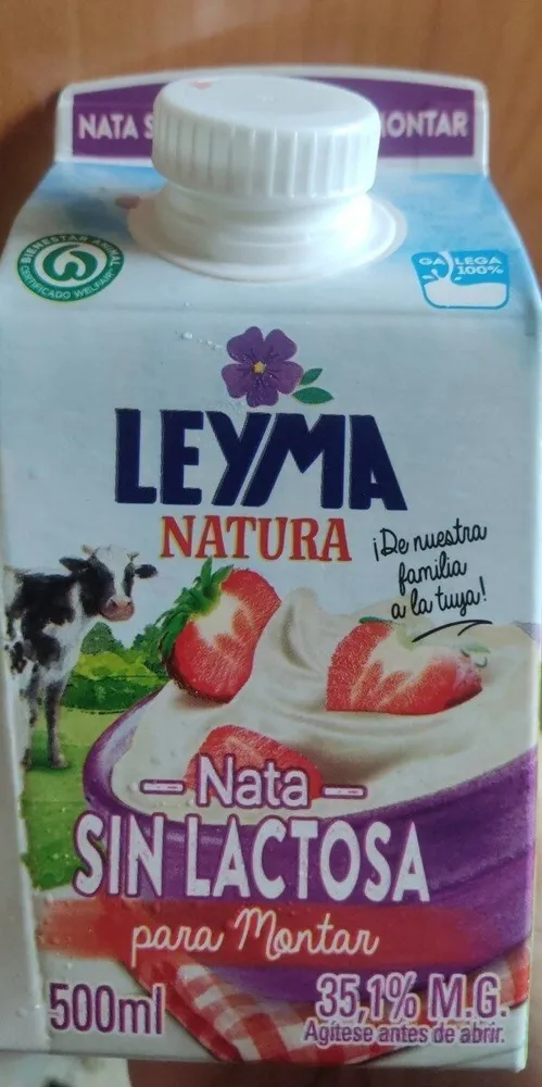 Nata sin lactosa para montar