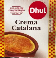 Crema catalana con bolsita de azúcar caramelizado sin gluten