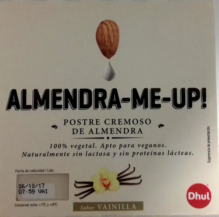 Almendra-Me-Up! Postre cremoso de almendra sabor vainilla