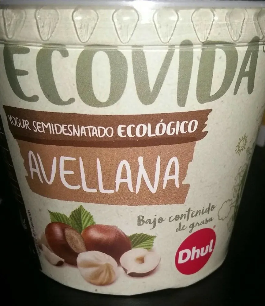 Ecovida yogur semidesnatado ecologico avellana